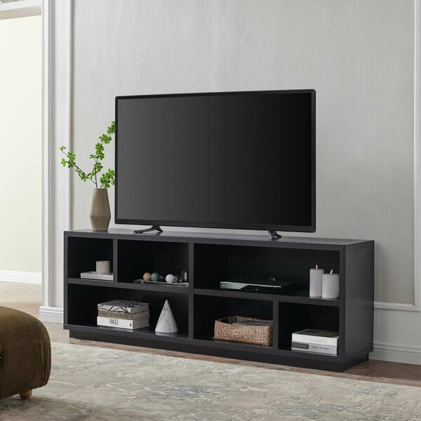 Henn & Hart 70 in. Bowman Grain TV Stand Black TV1186